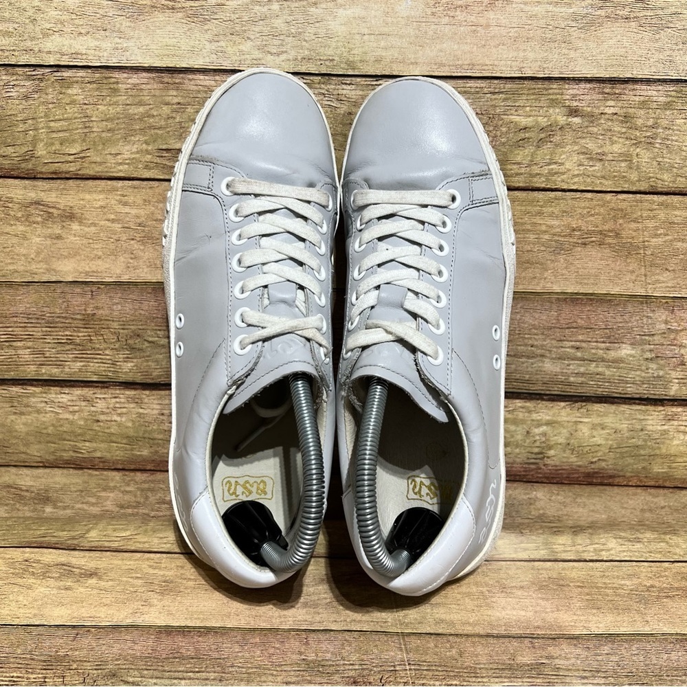 Ash Grey Leather Low Sneakers - Picture 7 of 9